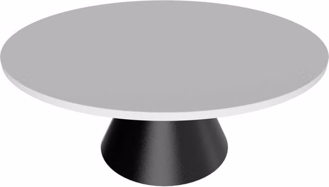 Artù Black - Tavolo da pranzo rotondo ⌀ 120 cm in legno laminato con base a cono in metallo-Bianco