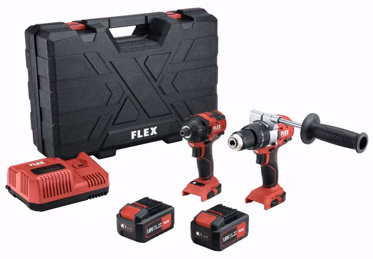 Flex Akku Werkzeug Set (Schlagschrauber ID 1/4" 18.0-EC C + Schlagbohrschrauber)