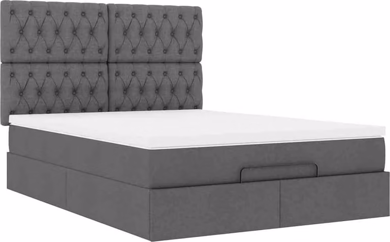 Struttura Letto Pouf con Materasso 140x200 cm in Tessuto