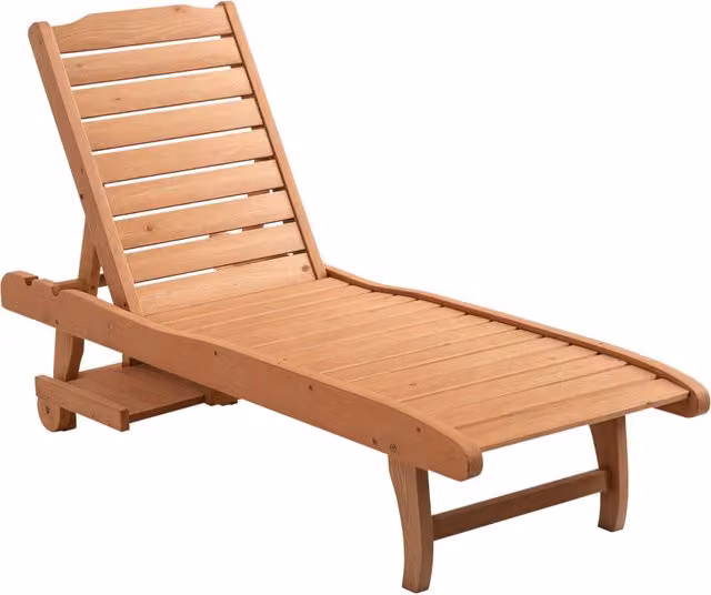 Sdraio da giardino regolabile con vassoio ¨C zephmum ¨C Legno di pino pretrattato