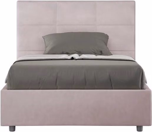 Letto imbottito 1 piazza e mezza 120x200 cm Mika - Senza rete,Glicine,Microfibra