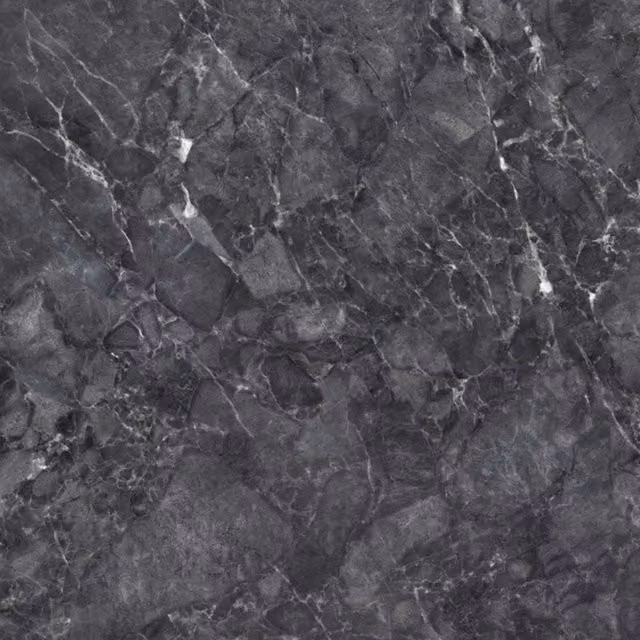 Pannello decorativo effetto marmo nero lucido PANGH35 in PVC con finitura stone look, L: 122 cm, P: 300 cm, H: 0,5 cm