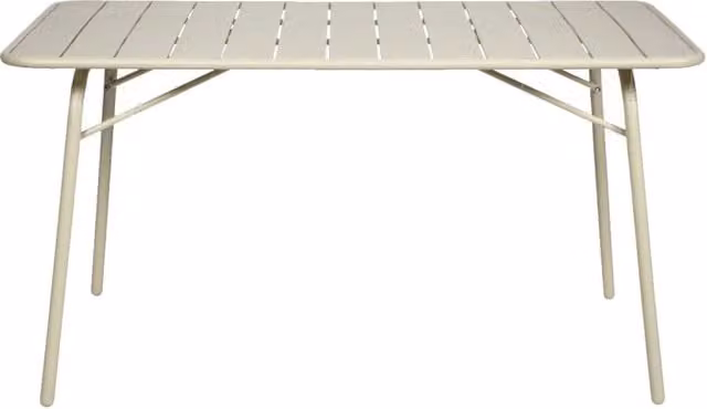 Tavolo da giardino pieghevole in metallo 6 posti, 140cm, beige