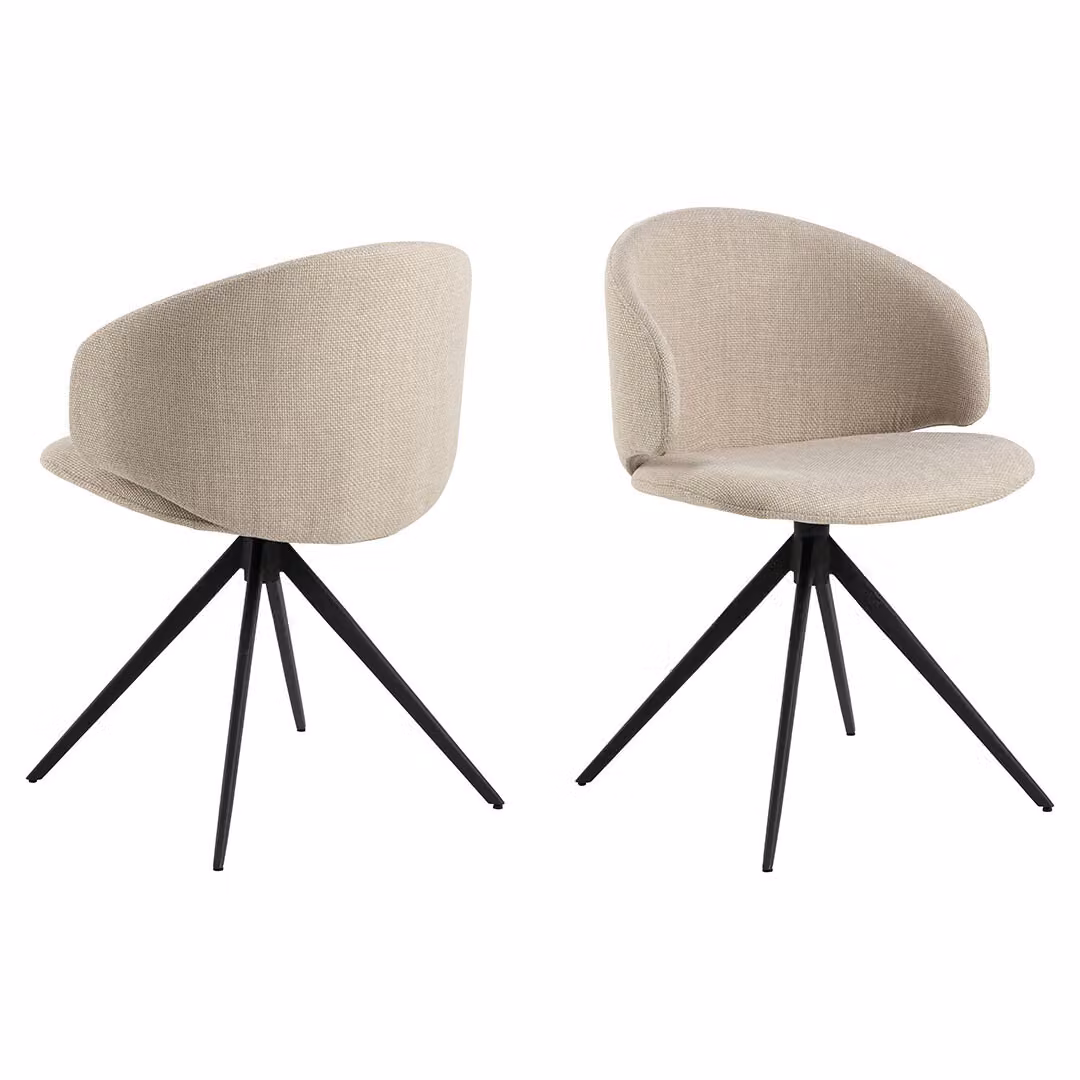 Sedia da pranzo Ella girevole beige.