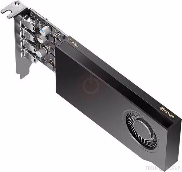 Scheda video HP NVIDIA RTX A400 con 4GB di memoria GDDR6 e mini bracket, colore nero, interfaccia PCIe – 2
