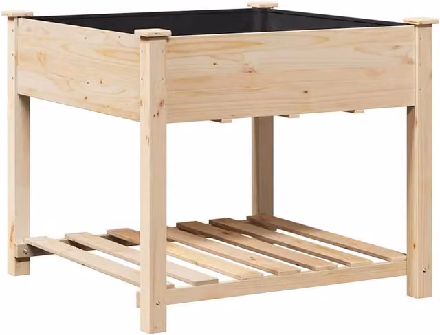 Portavaso da giardino con ripiano pratico 90 x 90 x 76,5 cm in legno massello di abete beige 02_0058850