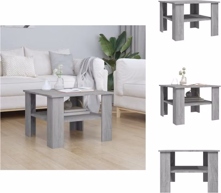 vidaXL Tavolino grigio Sonoma 60x60x42 cm in legno - Tavolini da caffè