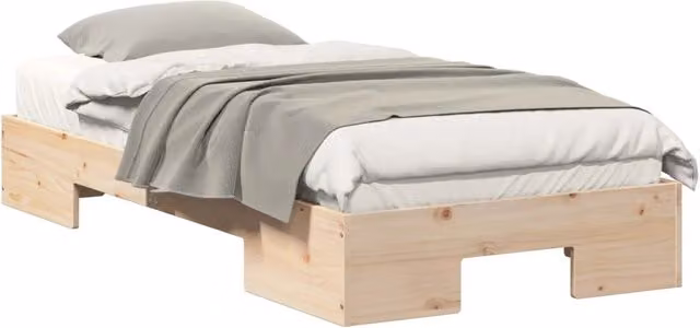 Letto singolo moderno in legno di pino marrone per adulti L 80 x P 200 cm