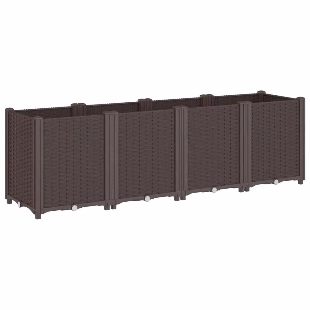 Fioriera da giardino vidaXL in plastica marrone L: 160 cm, P: 40 cm, H: 53 cm – 2