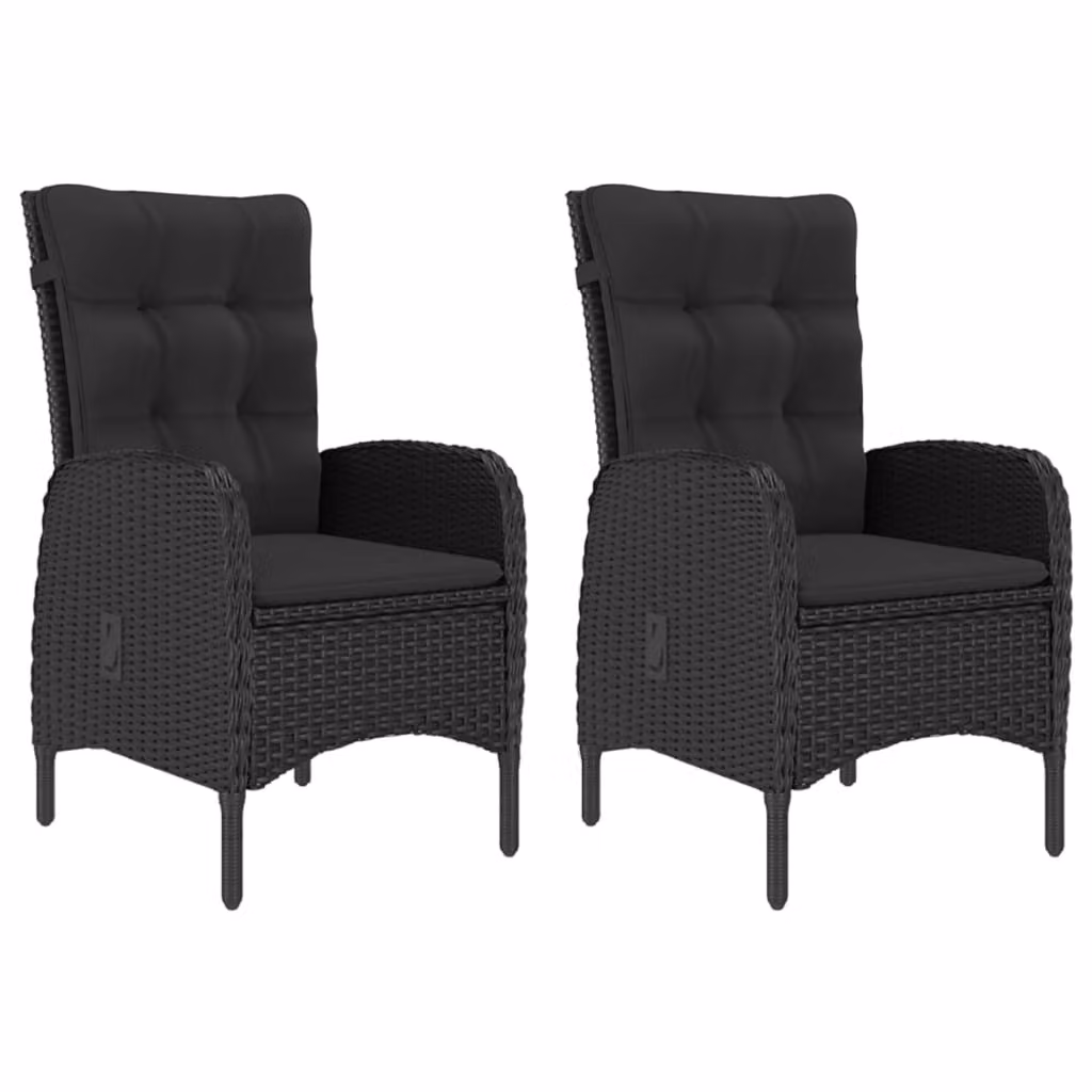 Set Mobili da Pranzo per Giardino 3 pz Nero
