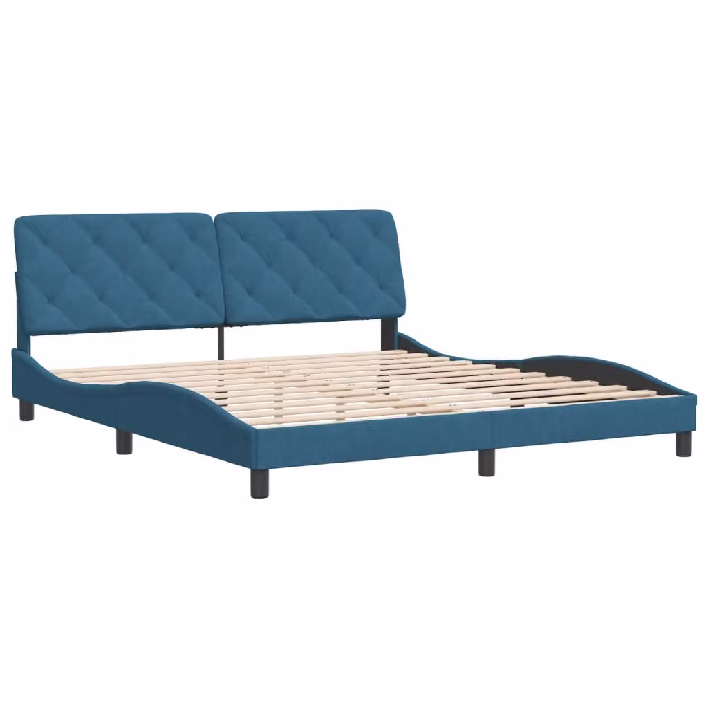 Giroletto senza Materasso Blu 180x200 cm in Velluto
