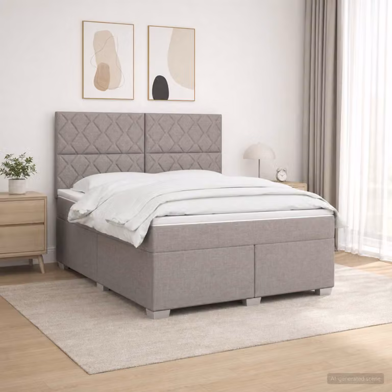 Letto box spring vidaXL con materasso a molle insacchettate in tessuto, L/P: 180 x 200 cm