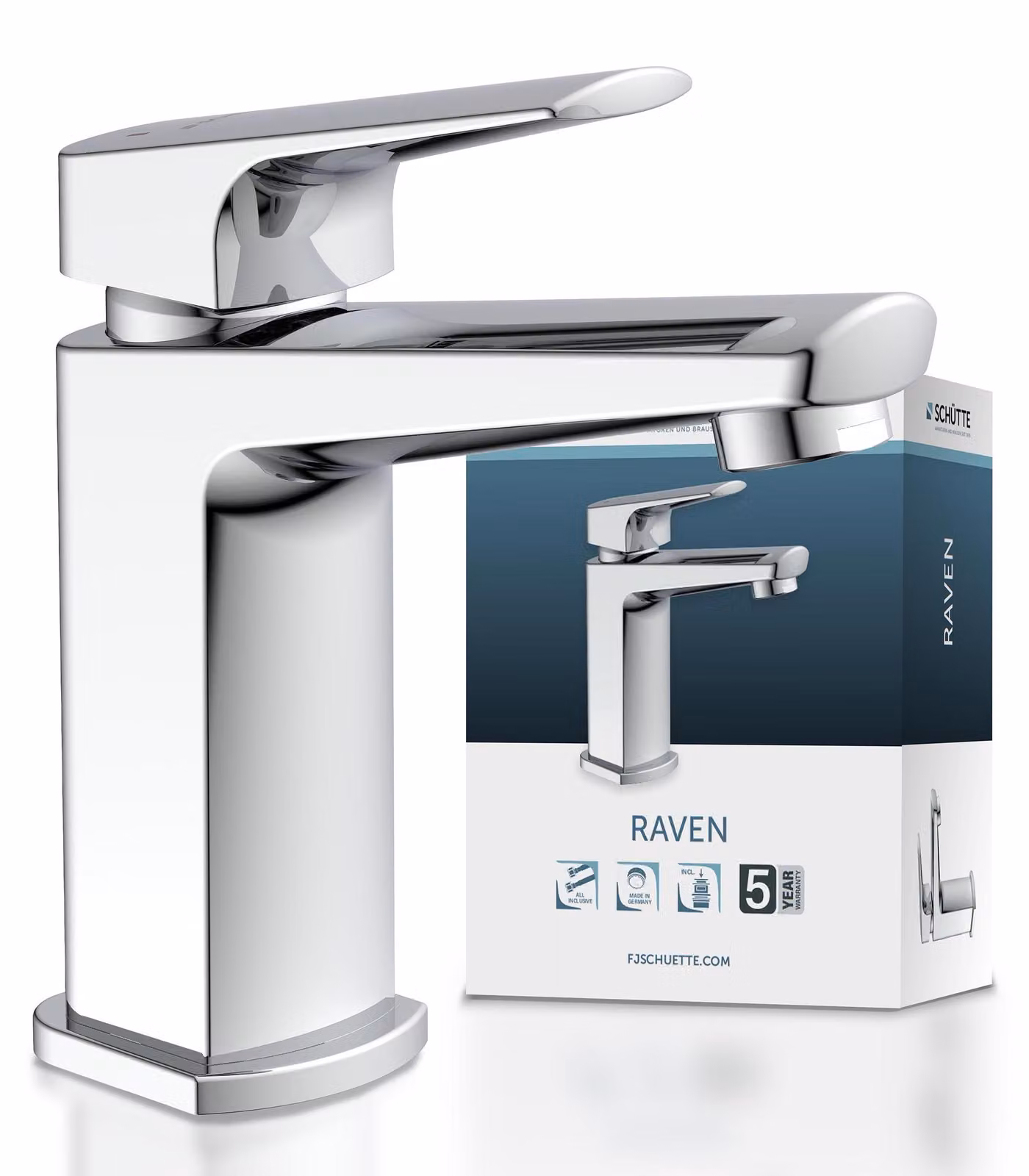 Miscelatore monocomando per lavabo, cromato, con sistema di scarico a pressione