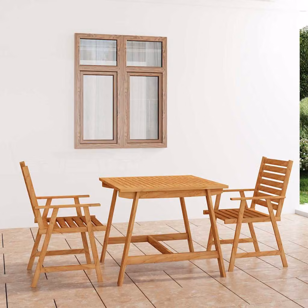 Set da pranzo da giardino vidaXL in 3 pezzi in legno di acacia marrone stile rustico – 1