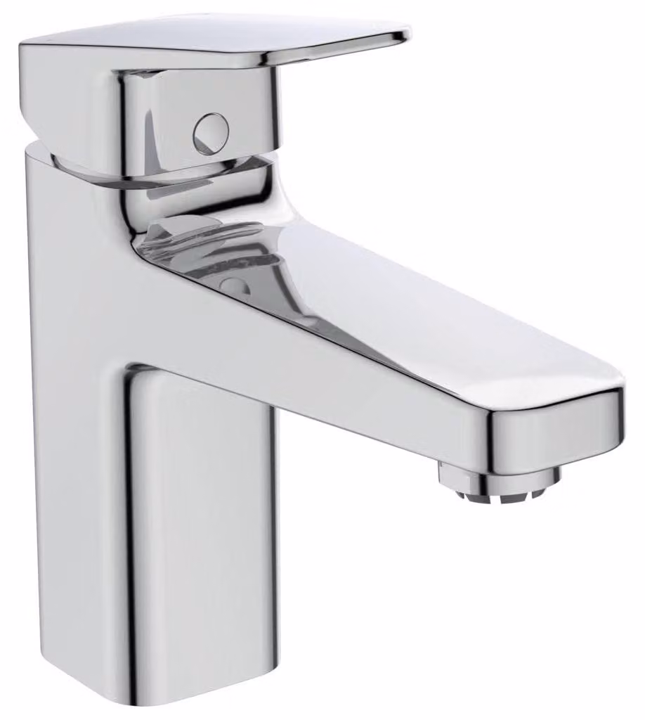 Miscelatore per lavabo a bassa pressione, cromato, monoblocco, con gruppo di scarico