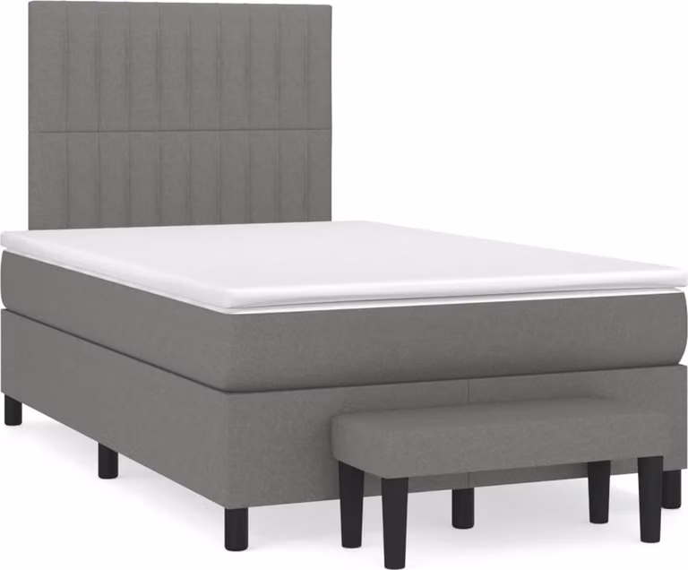 Maison Exclusive - Letto boxspring con materasso grigio scuro 120x190 cm Tessuto
