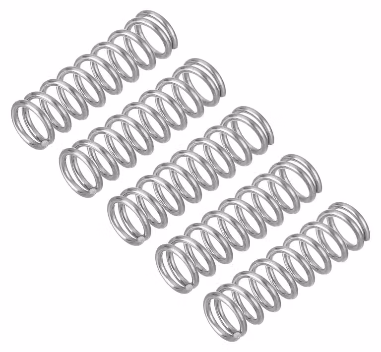 5 molle a compression, 0,8x6x20 mm, acciaio inossidabile, colore argento