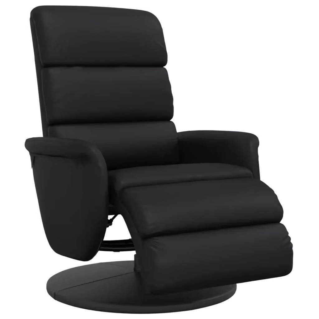Poltrona Reclinabile Relax vidaXL in Similpelle Nera con Poggiapiedi e Sedia Girevole 360 Gradi – 2