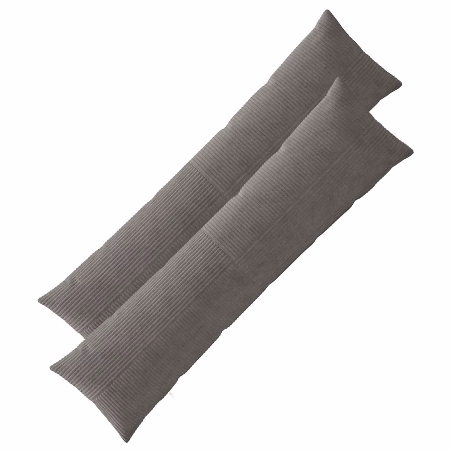 Set di 2 federe vidaXL ALMELO in velluto a coste grigio scuro, L 145 cm x L 40 cm