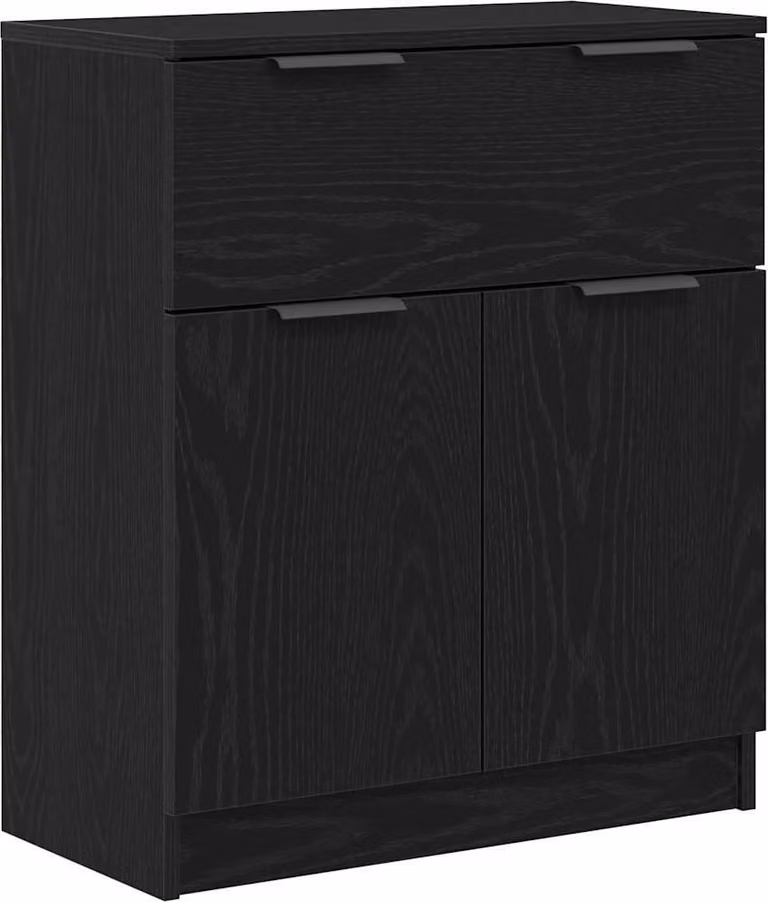 Credenza Rovere Nero 60 x 30 x 70 cm Legno multistrato
