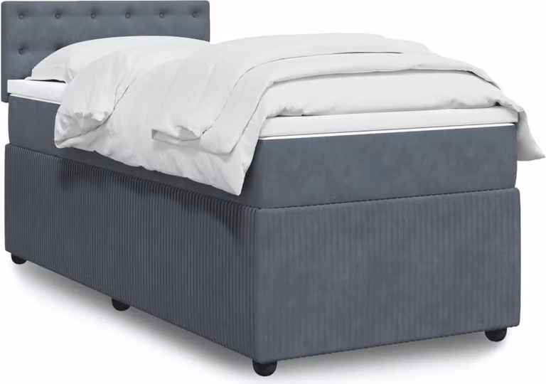 Maison Exclusive - Giroletto a Molle con Materasso Grigio Scuro 100x200 cm Velluto
