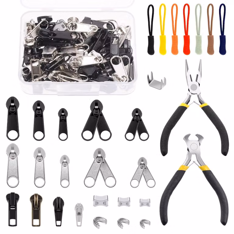 Kit di riparazione per cerniere da 144 pezzi, completo di pinze e strumenti di scorrimento