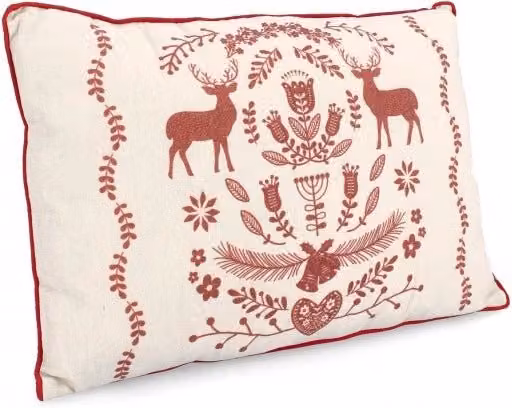 Set di 6 cuscini rettangolari Victory con decorazione grafica animali, colore bianco e rosso, con fodera rimovibile in poliestere, L 60 cm x P 40 cm x H 40 cm