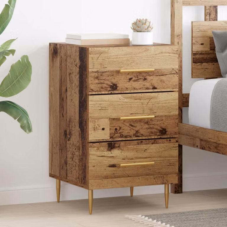 Armadio da notte vidaXL in legno effetto rustico marrone L 40 cm, P 40 cm, H 66 cm