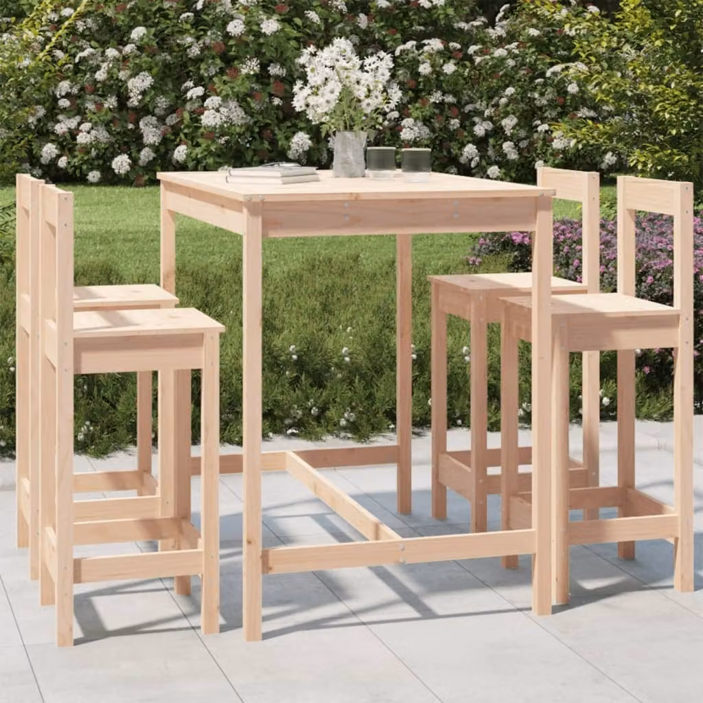 Maison Exclusive - Set Bar da Giardino 5 pz in Legno Massello di Pino