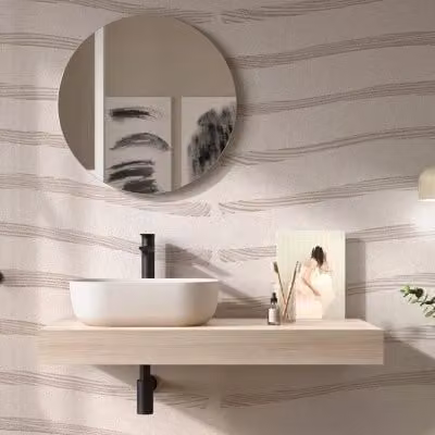 Mensolone da bagno sospeso Sumo in rovere bali marrone L: 100 cm, P: 46 cm, H: 12 cm