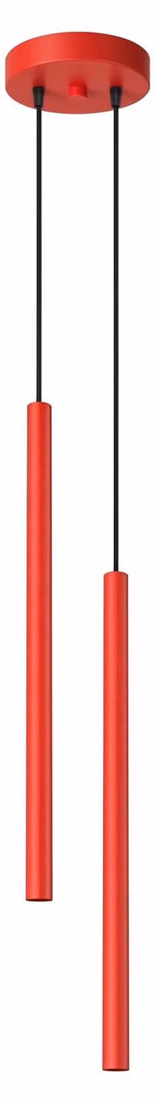 Lampada a sospensione PASTELO 2 rossa 2xG9 8W acciaio 118x15x15 cm Sollux Lighting