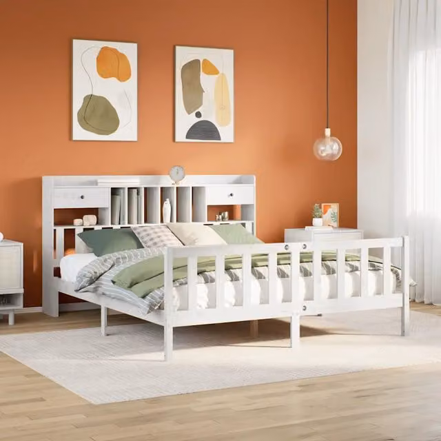 Giroletto con Libreria senza Materasso 180x200 cm in Legno Pino 3321750