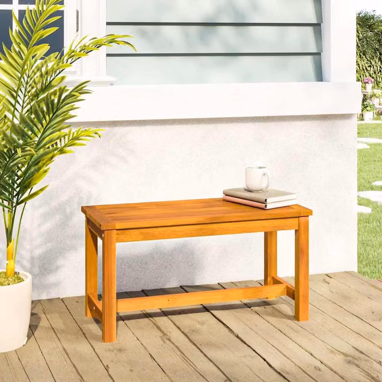 vidaXL Panca da Giardino in Legno di Acacia Marrone L: 80 cm, P: 35 cm, H: 45 cm