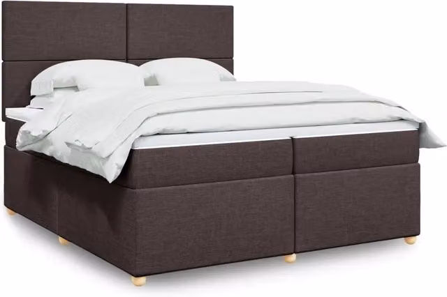 Letto Ibrido vidaXL con Base a Sollevamento e Materasso a Molle Insacchettate, Marrone e Bianco, L/P: 200 x 200 cm