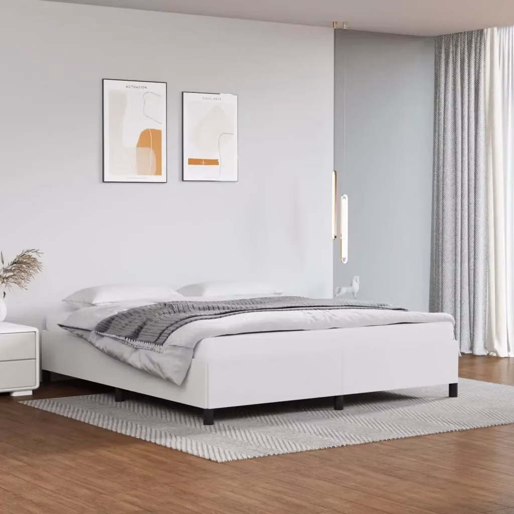 Letto matrimoniale moderno Design In in similpelle bianco L: 180 cm, P: 200 cm, H: 103 cm – 2