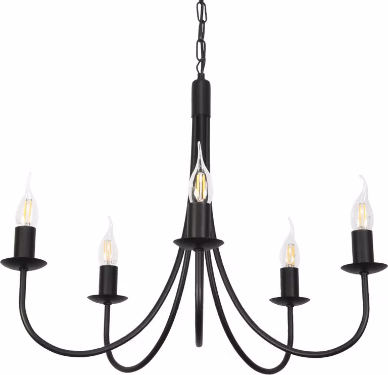 Lampada da soffitto tradizionale con candeliere nero LUMEN NEGRO 14-880
