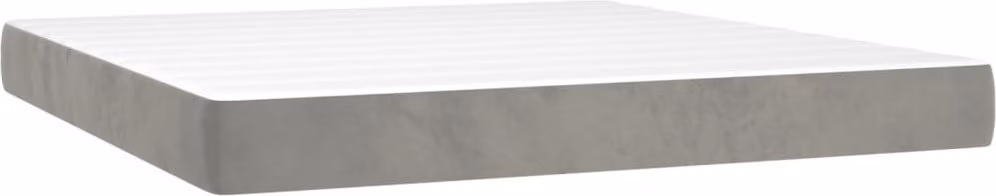 Materasso a Molle Insacchettate Rigidità Media Grigio Chiaro 160x200x20 cm in Velluto