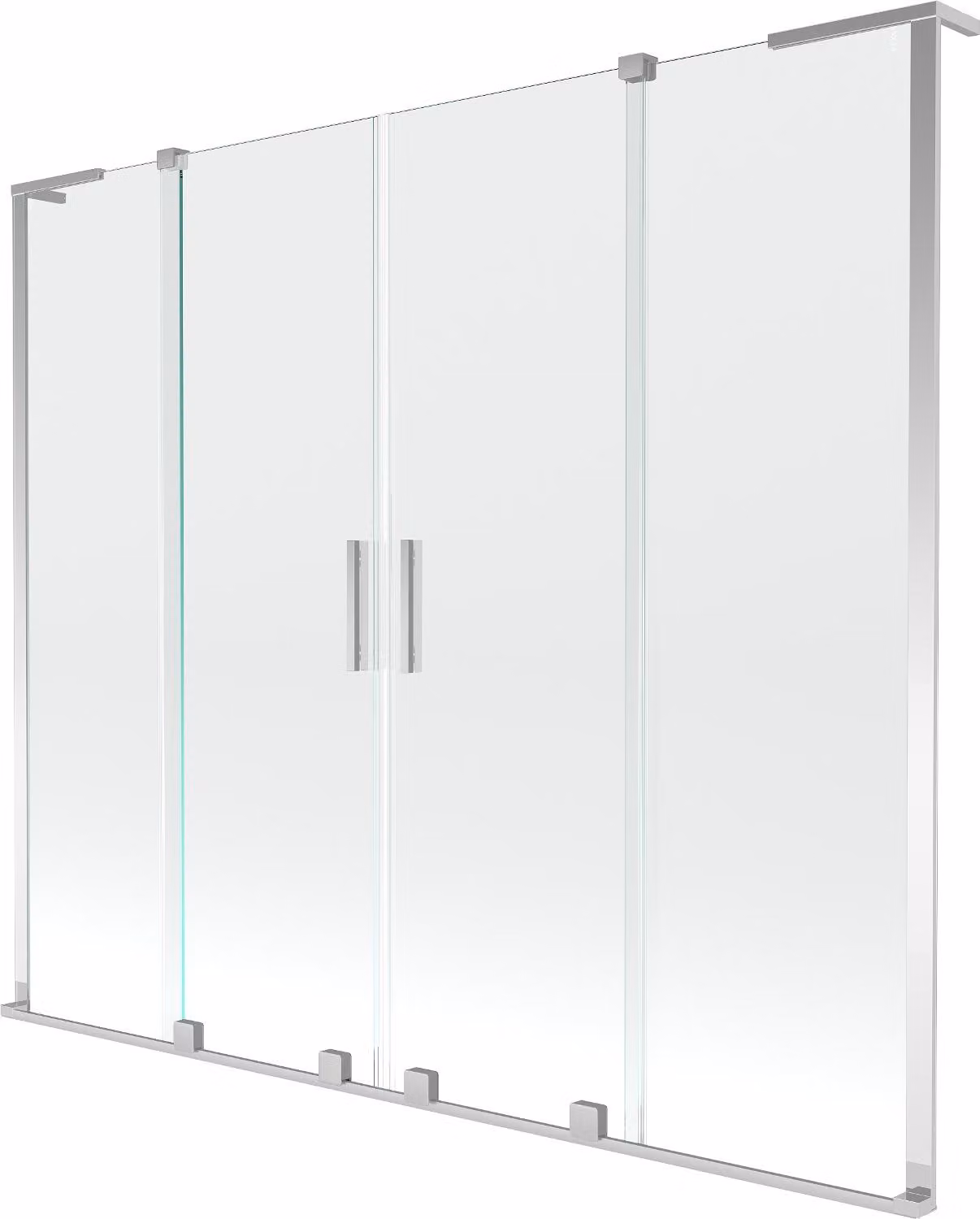 Mexen Velar L Duo paravento per vasca da bagno scorrevole a 2 ante 200 x 150 cm, trasparente, cromo - 896-200-003-02-01