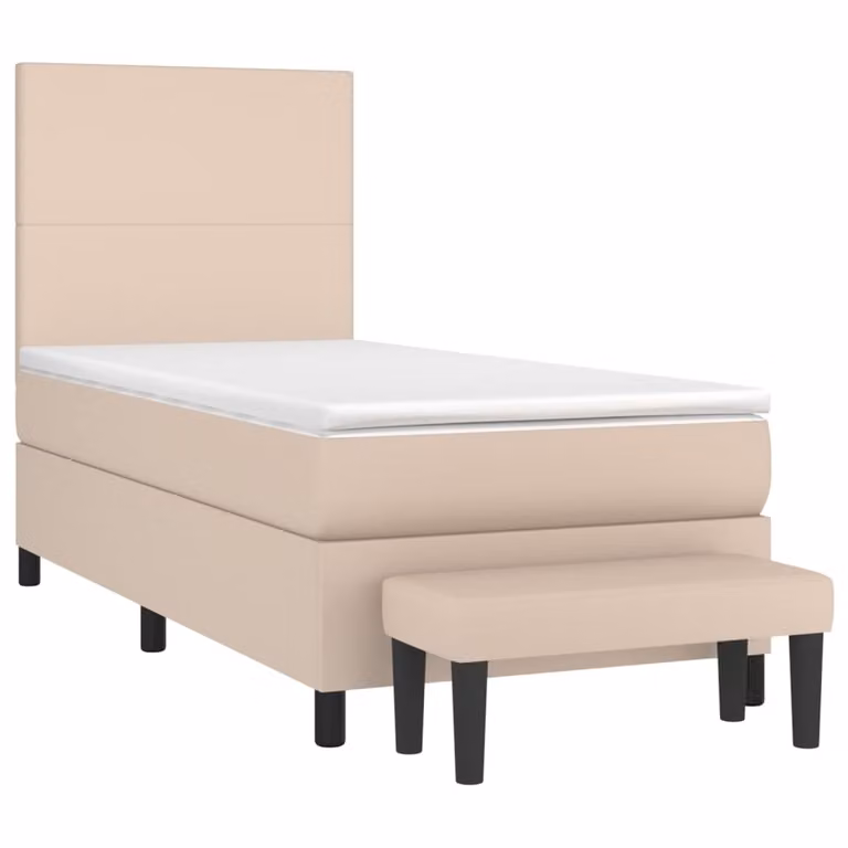 Giroletto a Molle con Materasso Cappuccino 90x200 cm Pelle finta