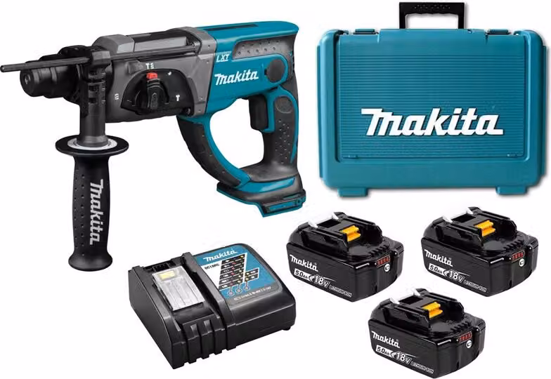 Młotowiertarka 18v 3x5,0ah + acc dhr202rte3 makita