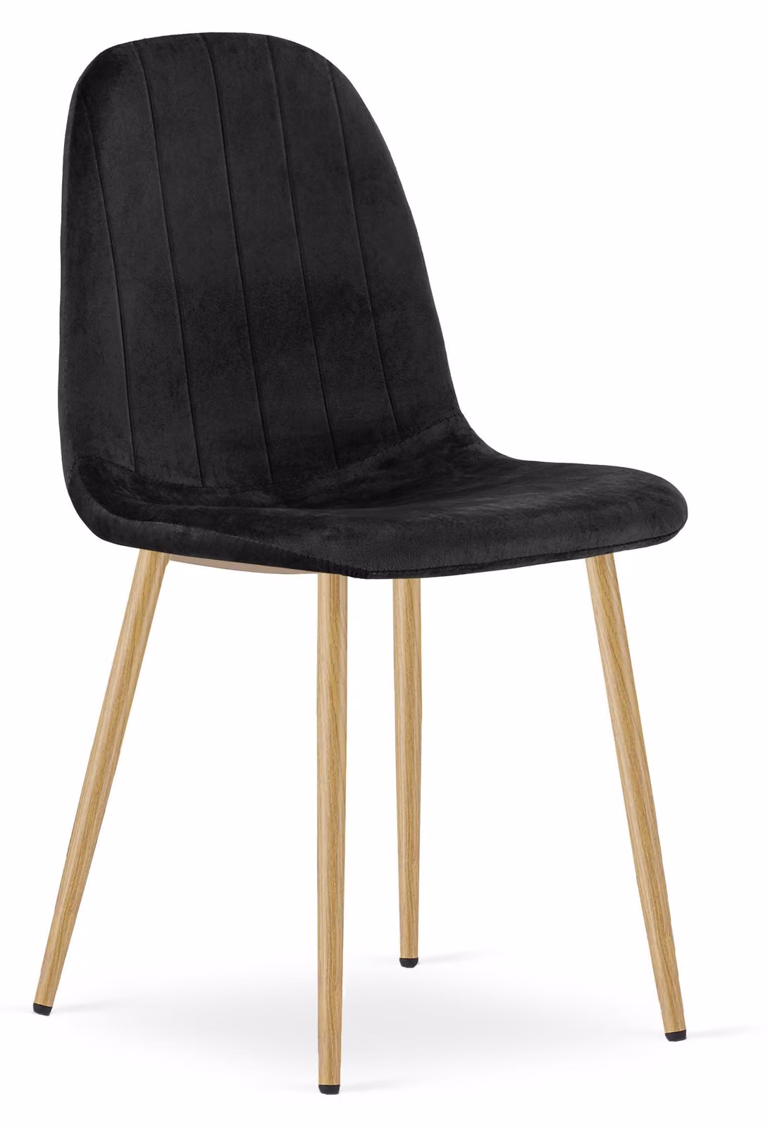 Poltrona - Leobert - Modello Padva - Rivestimento in velluto nero, gambe in legno di faggio - Dimensioni: 44,5 x 53 x 87 cm