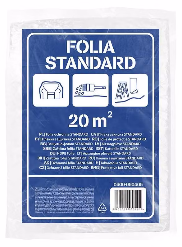 Telo di copertura, 8 pezzi, telo in plastica, 4 m x 5 m, 20 m²
