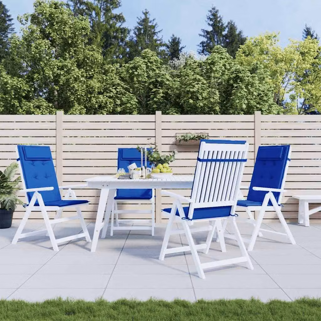 Set di 4 cuscini per sedia con schienale alto vidaXL in tessuto Oxford blu, impermeabili e traspiranti