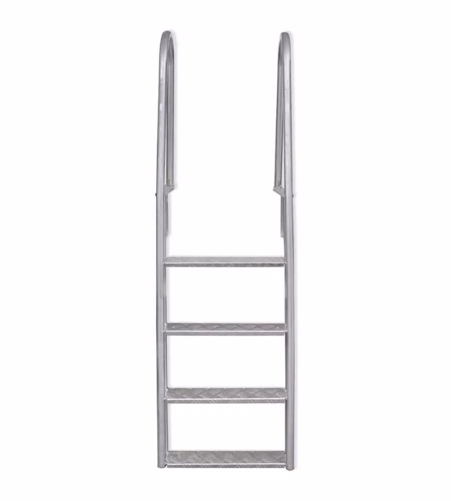 Scala a 4 Gradini per Piscina/Banchina in Alluminio 167 cm