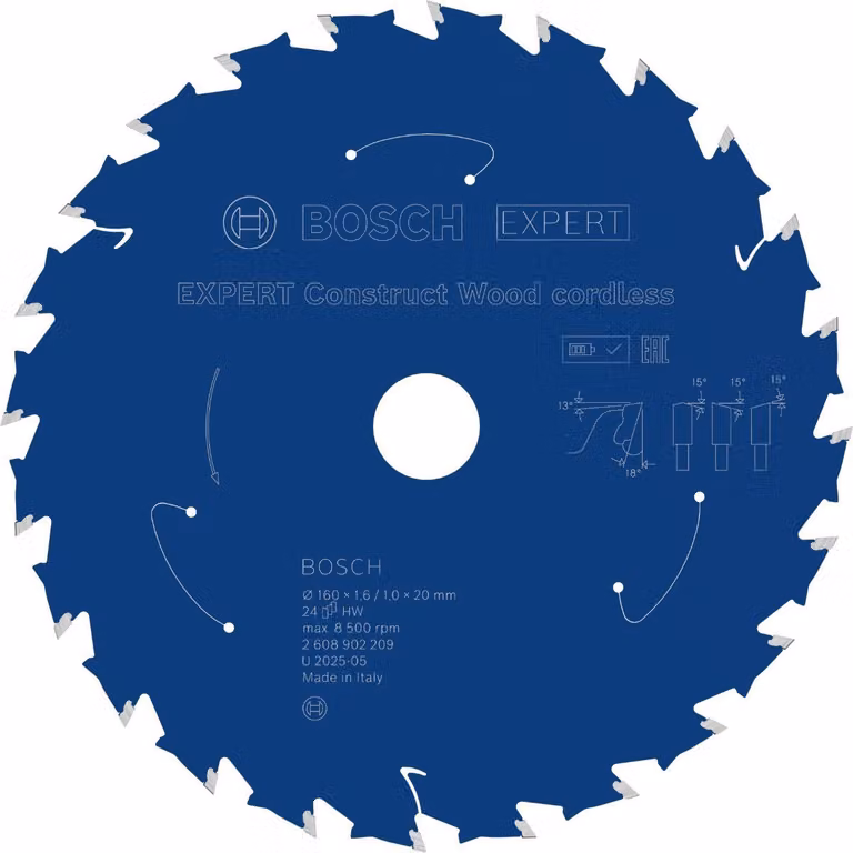 Lama circolare Bosch EXPERT Construct Wood, 160x1,6x20 mm, T24