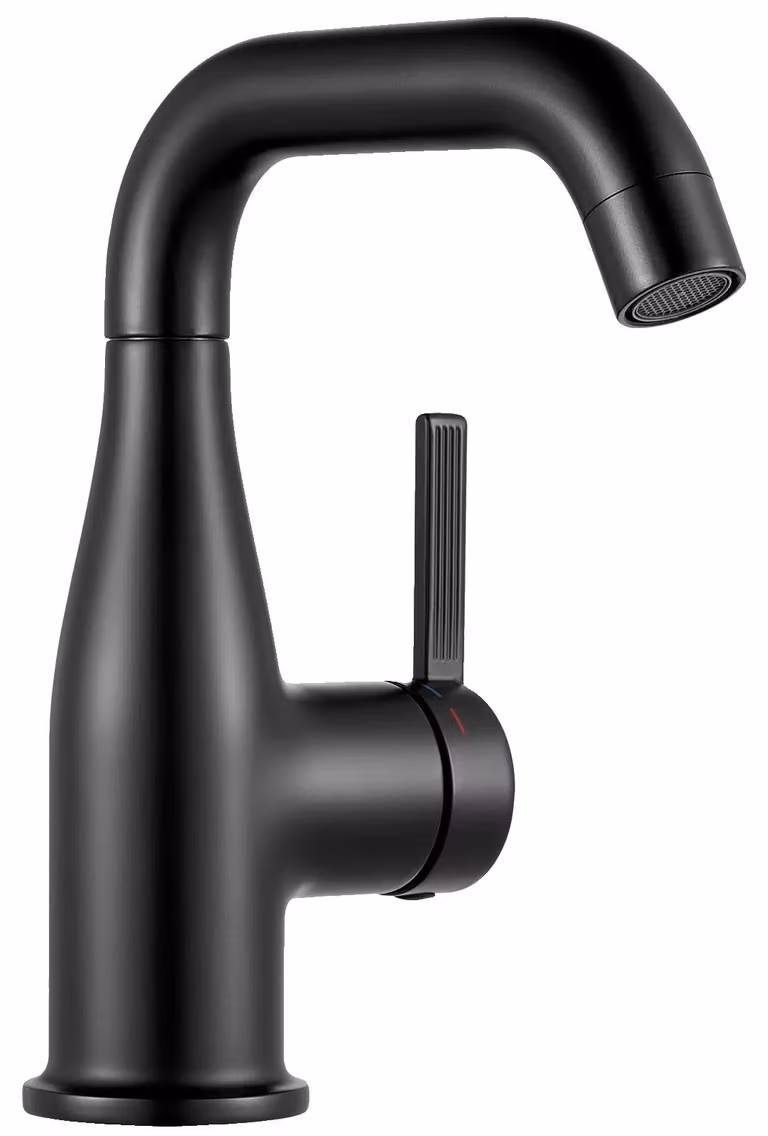 Miscelatore per lavabo, realizzato in lega di zinco resistente, con controllo monocomando, colore nero, acciaio inossidabile, attacco G3/8