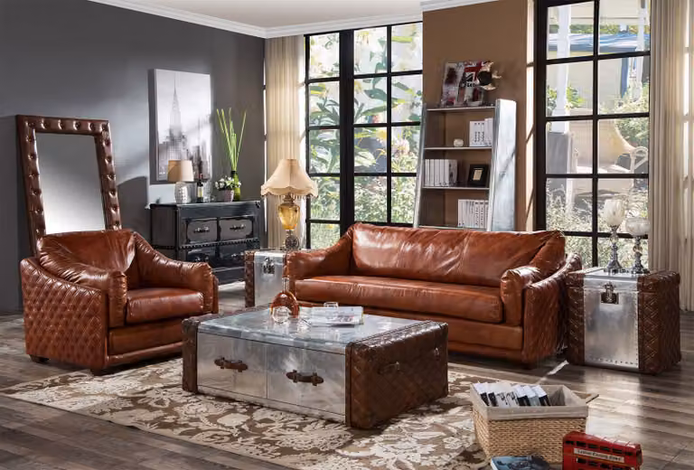 Chesterfield Sofagarnitur Polster Couch sitz Garnituren 2tlg. Set 31 Sitzer