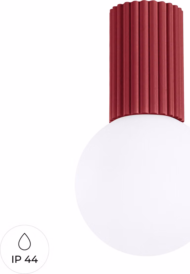 Lampada da soffitto HALO bordeaux IP44 1xG9 8W alluminio/vetro 21x12x12cm Sollux Lighting