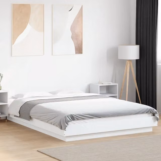 Letto con Giroletto Bianco vidaXL in Legno Multistrato L: 140 cm, P: 200 cm, H: 212 cm – 1