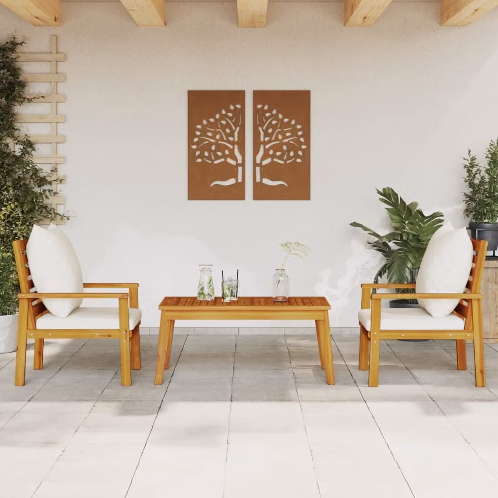 Maison Exclusive - Set Mobili da Giardino 3pz con Cuscini Legno Massello di Acacia